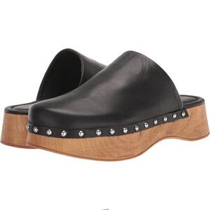 Musse & Cloud Regy Black Leather Clogs Size 40